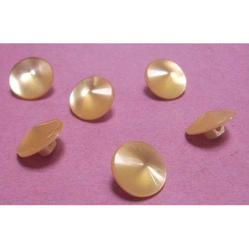 Lot De 6 : Bouton À Queue Cylindrique Forme Conique Façon Nacre - Résine - Diamètre 13,4 Mm