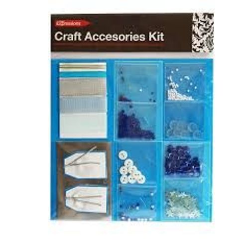 Scrapbooking Kit Complet Perles Strass Étoiles Boutons Sequins Rubans Carte Noeuds Bleu Naissance Bébé Blue Craft Accessories Kit