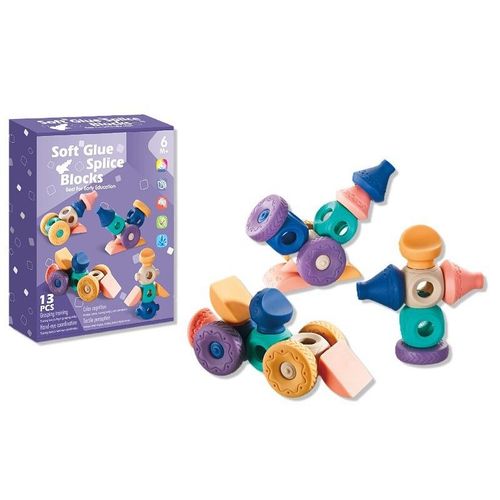 13pcs Blocs Bb Jouets, Jouets  Mcher De Dentition Jouets ducatifs Pour Le Bain De Bb Jouent Pour Les Tout-Petits  Partir De 6 9 12 Mois 0-3 Ans