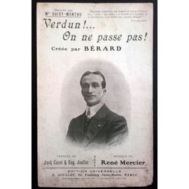 14 18 Partition Ancienne Paroles Et Musique Verdun On Ne Passe Pas Berard Daisy Montho Jack Cazol Eugene Joullot Rene Mercier Rakuten