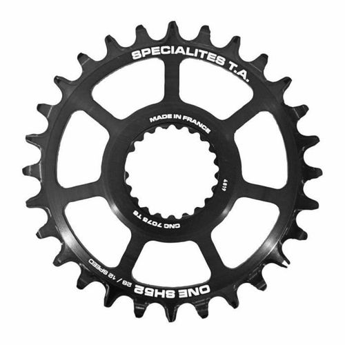 Plateau Vtt Direct Mount 28dts One Sh52 Noir Mat Alu Ta Pour Shimano Xtr M9100 - Xt M8100 - Slx M7100 - Mt900 10-11-12v.