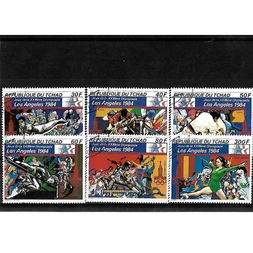 Tchad-1984-Jeux Olympiques De Los Angeles-Lot De 6 Timbres Oblitérés-Très Bon Etat