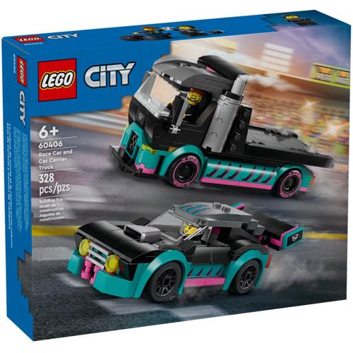 Lego City - La Voiture De Course Et Le Camion De Transport De Voitures - 60406