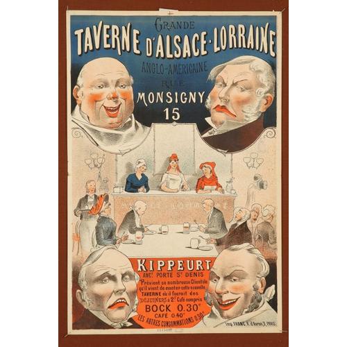 Affiche Grande Taverne D'alsace Et Lorraine