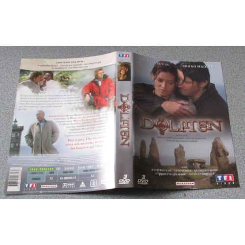 Jaquette Dvd Dolmen - L'intégrale De La Série Avec Ingrid Chauvin/Bruno Madinier - Fond Gris Avec Photos Couleur - Verso Avec Image Style Poster