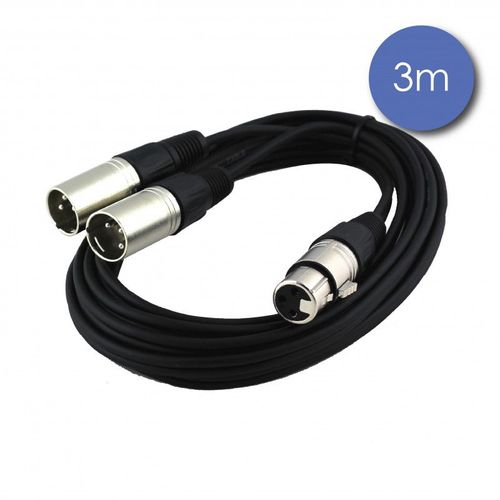 Power Acoustics Cab 2118 - Câble 3m - Xlr 3 Pin Femelle - Xlr 3 Pin Mâle