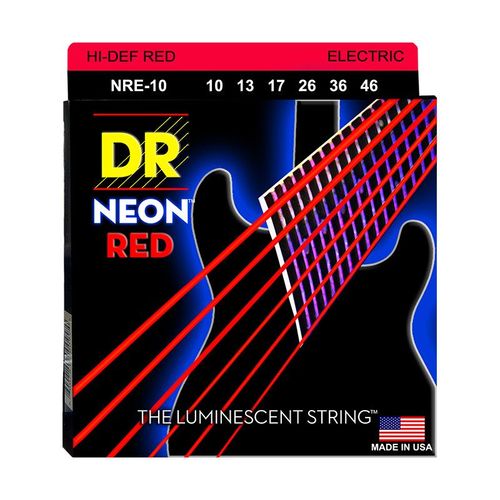 Dr Nre-10 - Hi-Def Neon - Red, Jeu Guitare Électrique, Medium 10-46