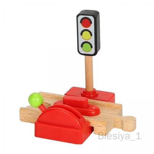 6 Accessoires De Train En Bois Pour Enfants Building Play Set Toy Crossroad