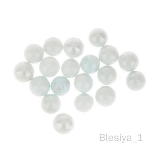 6x20 Pack 16mm Assortiment De Billes De Verre Jeu Traditionnel Jouet Blanc