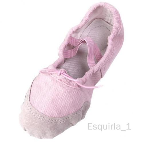 Esquirla 6xnew Chaussures De Ballet En Toile Rose Pour Petites Filles, Taille Américaine 9 1/2 # (6 1/6 Pouces)