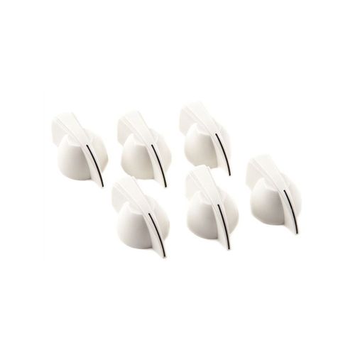 6 Boutons Fender Chicken Head Pour Ampli - Blanc