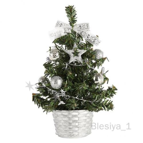 6xadorable Arbre De Noël Avec Boules, Décoration De Maison, Ornements, Cadeau, Argent