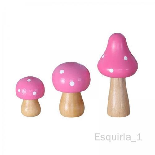 6 Figurines de champignons Rose