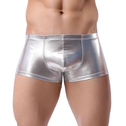 Boxer Noir Or Argent S M L Xl Vinyle Homme Man Underwear Simili Cuir