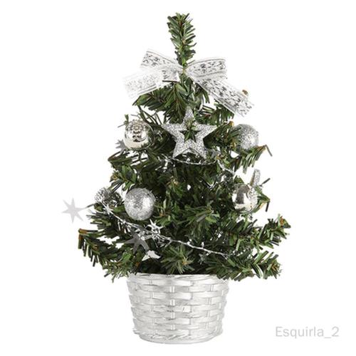 Esquirla 6xadorable Arbre De Noël Avec Boules, Décoration De Maison, Ornements, Cadeau, Argent