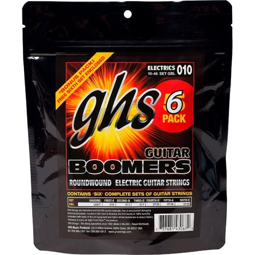 Ghs Gbl-5 - Boomers Light 10-46 Pack 5+1 - Jeu Guitare Électrique