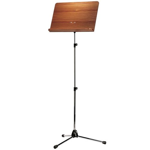 K&m 11841 - Pupitre D'orchestre Chromé Plateau Bois Haut