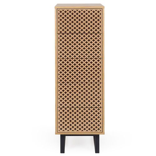 Paris Prix - Chiffonnier 5 Tiroirs Diamants "Camden" 123cm Naturel