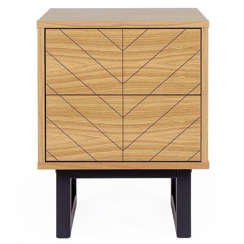 Paris Prix - Table De Chevet Design À Chevrons "Camden" 53cm Naturel