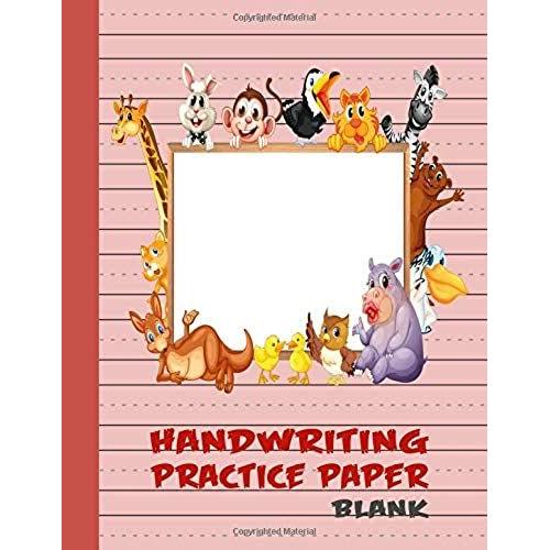 Handwriting Practice Paper Blank: Writing Workbook For Kids - Red