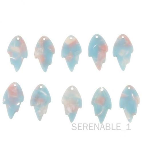 Serenable 6x10 Pièces Breloques Feuille D'érable Boucle D'oreille Pendentif Cabochon Bijoux Bricolage Fabrication Bleu Clair