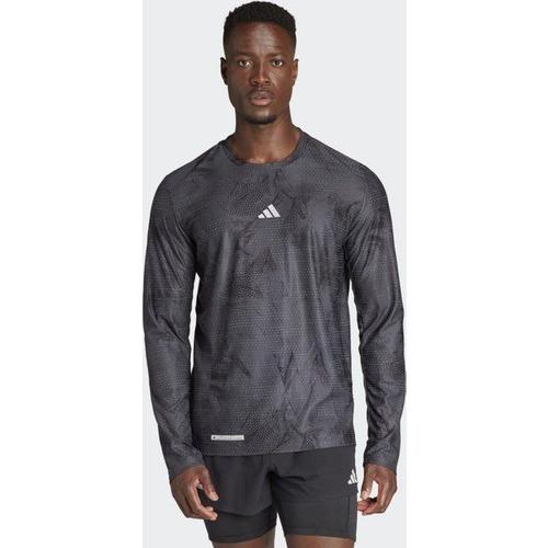 Adidas Ultimate Aop Long Sleeve - T-Shirt Homme Carbon / Black M - M