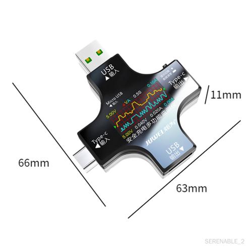 Voltmètre de courant de tension USB C, noir, 5A, testeur USB de Type C, StyleB