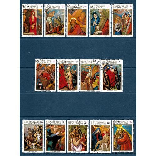Burundi-Pâques_Chemin De Croix-Série De 14 Timbres Oblitérés-Très Bon Etat