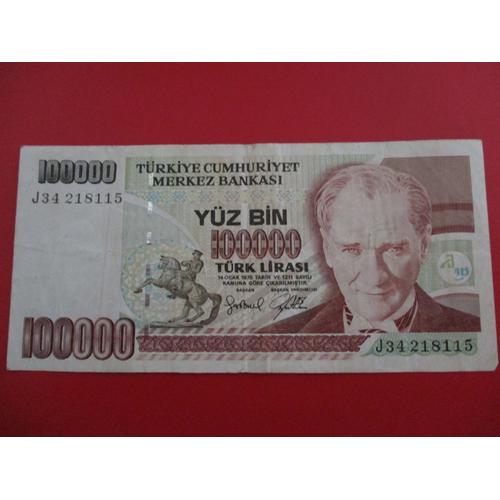 Billet 100000 Lires Turquie