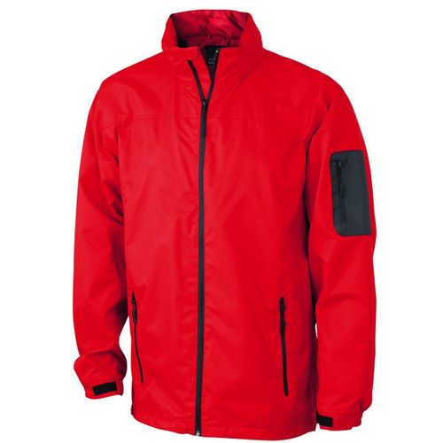 Veste Coupe-Vent - Homme - Jn1041 - Rouge Et Noir