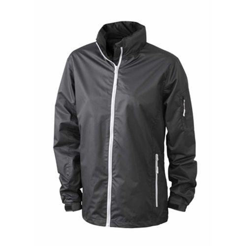 Veste Coupe-Vent - Femme - Jn1040 - Noir Et Argent