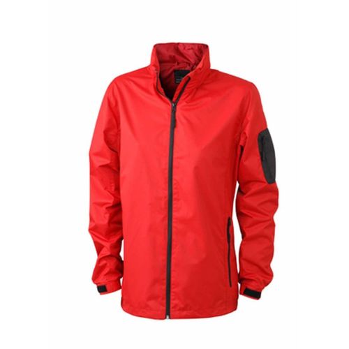 Veste Coupe-Vent - Femme - Jn1040 - Rouge Et Noir