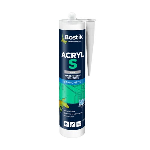 Mastic acrylique BOSTIK Acryl S - Gris - Cartouche 310 ml - 30613664