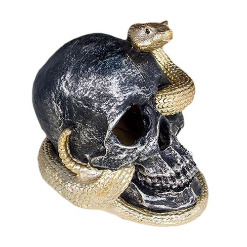 Horreur Squelette Serpent Habitat Crane Figurine Statue Sculpture Gothique Halloween Fête Decoration Avec Led Lumieres Actionne Orn