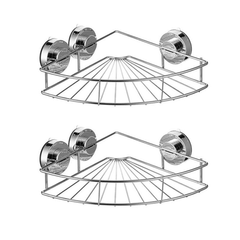 2pcs Salle De Bain Etagere D Angle Douche Caddy Ventouse Bain Range...