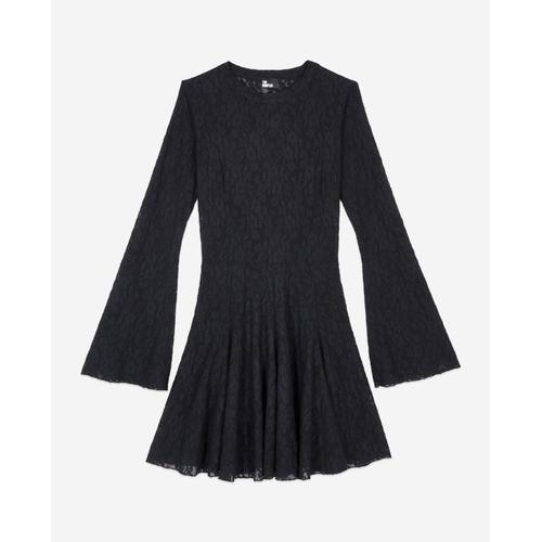 Robe Patineuse Courte Noire En Dentelle - 1