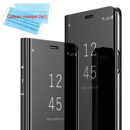 Etui Coque Samsung Galaxy A10 Clear View Etui À Rabat Antichoc Coque Miroir Smart Stand Etui Housse Pour Samsung Galaxy A10 Noir