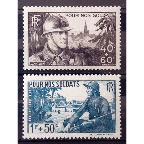 Série Pour Nos Soldats - Superbes N° 451 452 Neufs* - Cote 4,60 - France Année 1940 - N26754