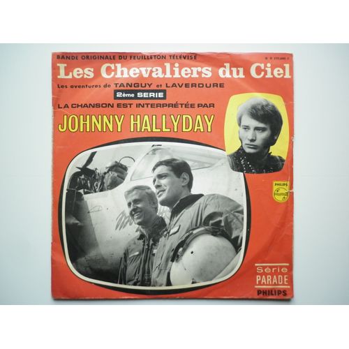 Johnny Hallyday 45tours Sp Vinyle Les Chevaliers Du Ciel Pochette Rouge