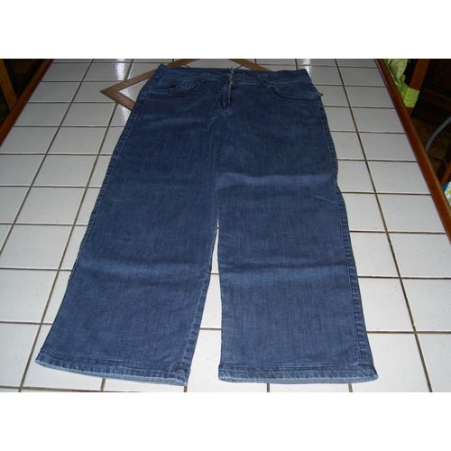 Pantalon Jean Coupe Droite Couleur Bleu Marine Avec Dentelle Sur Poches Arrière Jost Taille 18 Ans Ou 38