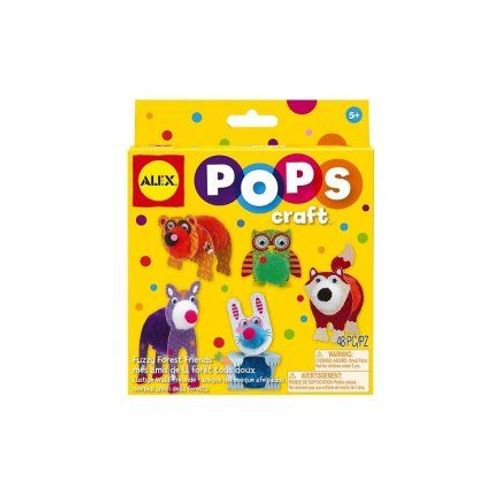 Kit Creatif 5 Amis Animaux De La Foret Tous Doux (Pompons, Papier, Autocollants, Yeux) - Enfant 5/7 Ans