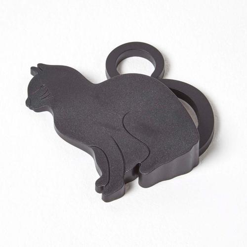 Cale-porte en plastique en forme de chat noir
