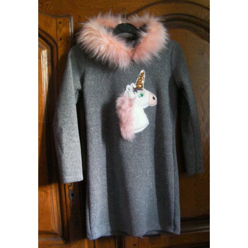 Robe Gris À Capuche - Taille 12 Ans