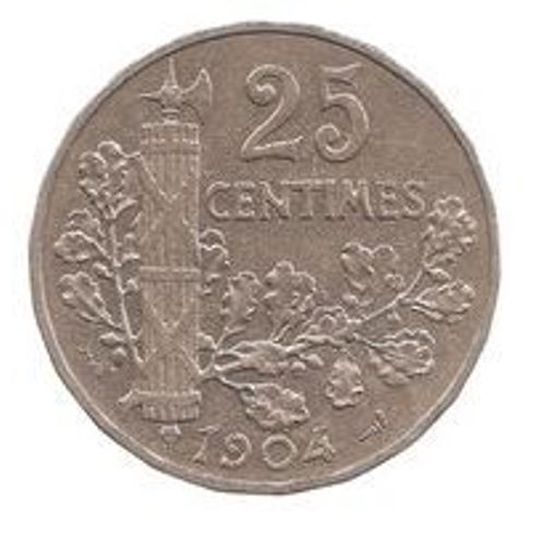 Pièce 25 Centimes France - 1904