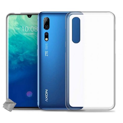 Housse Etui Coque Pochette Silicone Gel Fine Pour Zte Axon 10 Pro + Film Ecran - Blanc Transparent