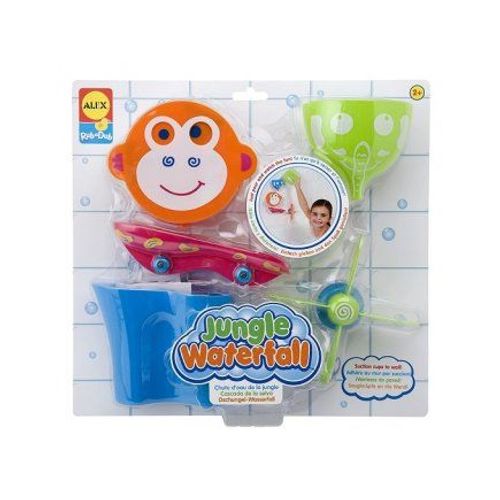 La Cascade De Bain De La Jungle : 4 Elements A Ventouses + 1 Cruche - Jouet De Bain Enfant 2 Ans