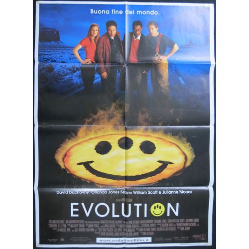 Evolution - Film Science-Fiction 2001 R?alis? Par Ivan Reitman Avec David Duchovny, Julianne Moore - Affiche De Cin?ma Originale Italienne - 140x100 Cm - Movie Poster