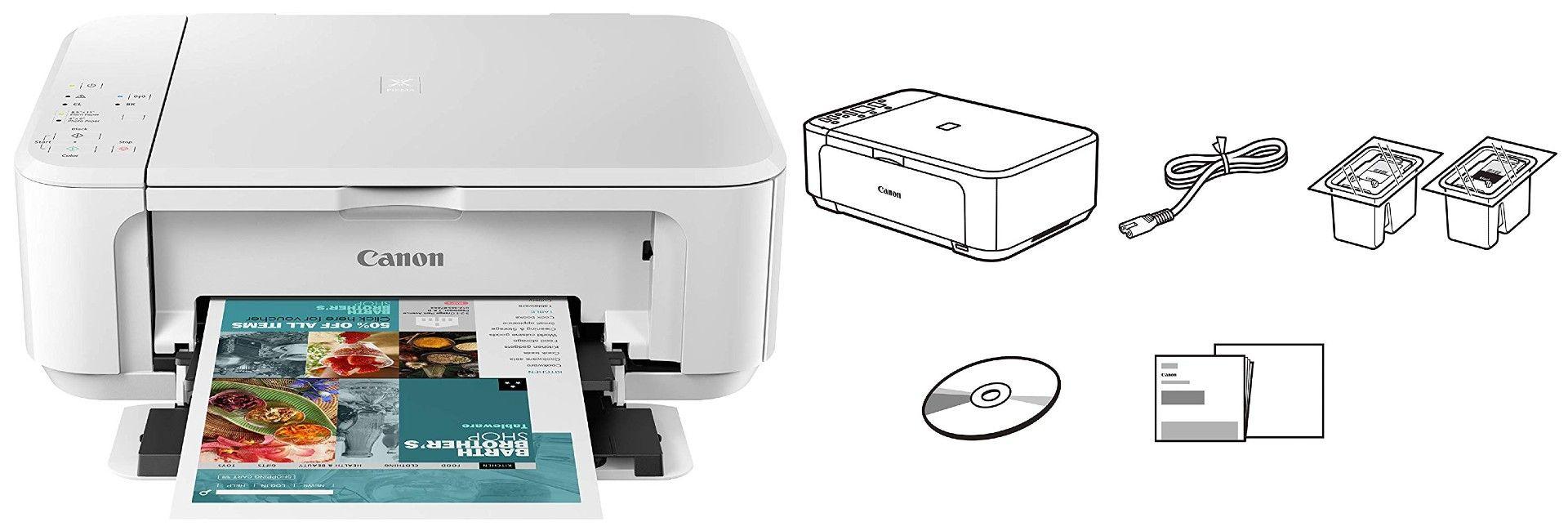 Imprimante multifonction à jet dencre Canon PIXMA MG3650S WH (A4, 3-en-1,  imprimante, copieur, scanner, recto verso, USB, W