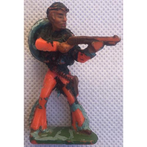 Figurine Cow-Boy Tireur Debout Fusil, Far-West, Indien, Starlux