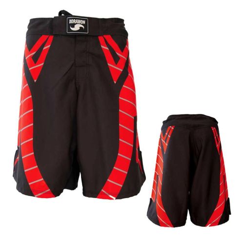 Dorawon, Short Sport De Combat Tucson Taille M, Noir Et Rouge